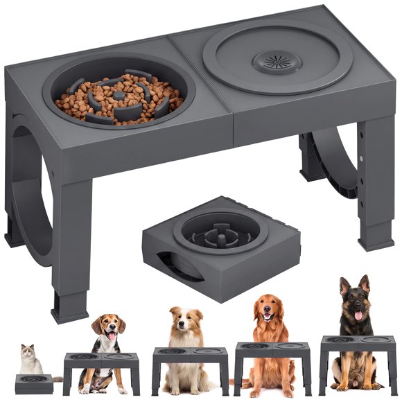 Comedero Elevado para Perros XiaZ Ajustable en 5 Alturas 8/23/27/31/35 cm