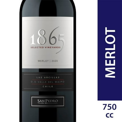 Vino Tinto Merlot Botella 750 Ml 1865