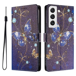 Foxdock Funda Tipo Cartera Para Samsung Galaxy S22 Con Soporte Y Correa – Diseño De Patrones Lindos