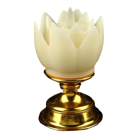 Luz De Lotus Solemne Santa Luz Budista Para El Santuario Decorativo Al Aire Libre Amarillo