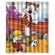 thumbnail image 1 of Cortina de ducha Calvin y Hobbes, juego de cortina de baño con ganchos, tamaño 60 x 72 pulgadas, 1 of 3