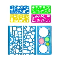 Bothyi - Juego De Plantillas De Dibujo De 7 Piezas Transparentes En Forma Múltiple Para Medir En La Oficina Niños Niñas