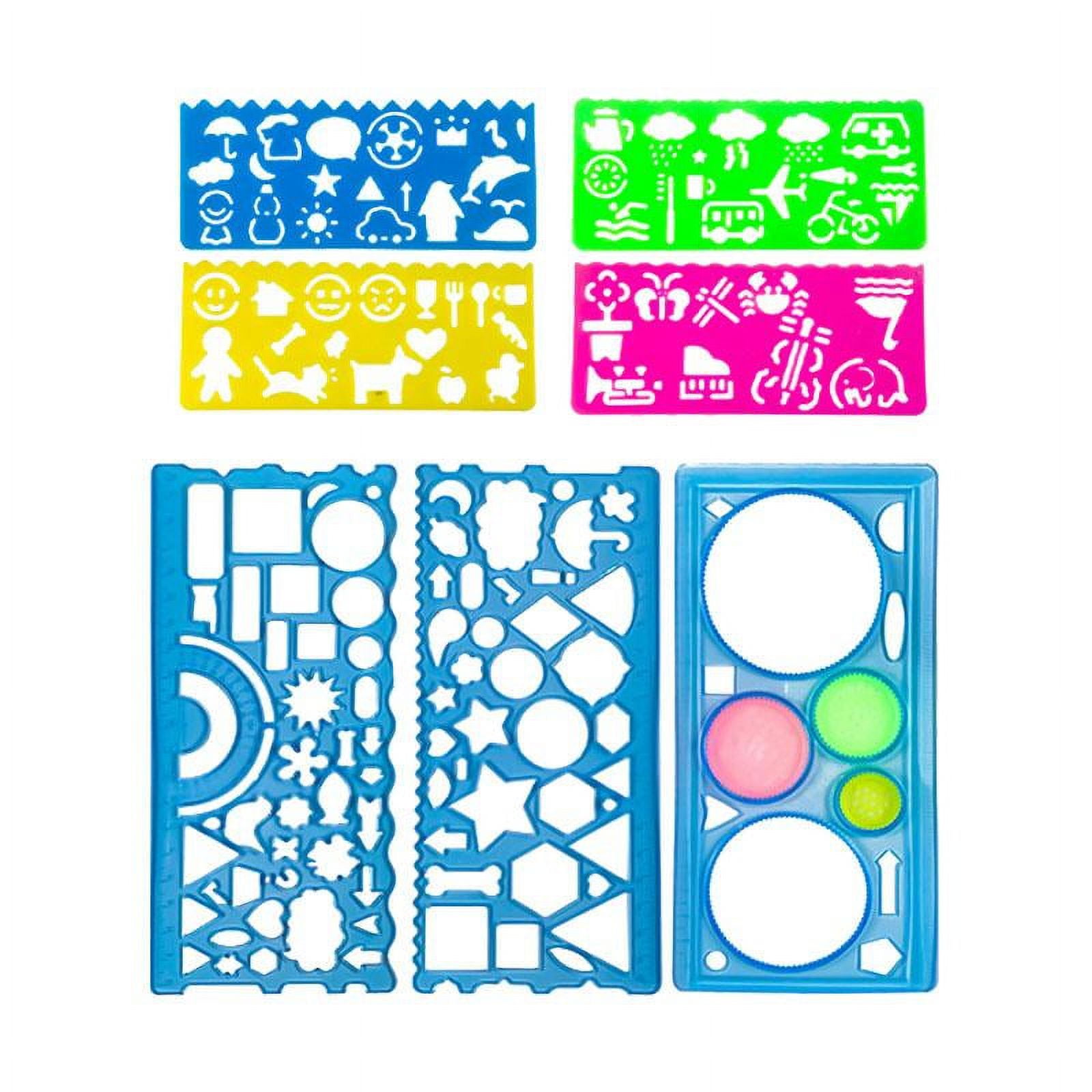 Bothyi - Juego De Plantillas De Dibujo De 7 Piezas Transparentes En Forma Múltiple Para Medir En La Oficina Niños Niñas