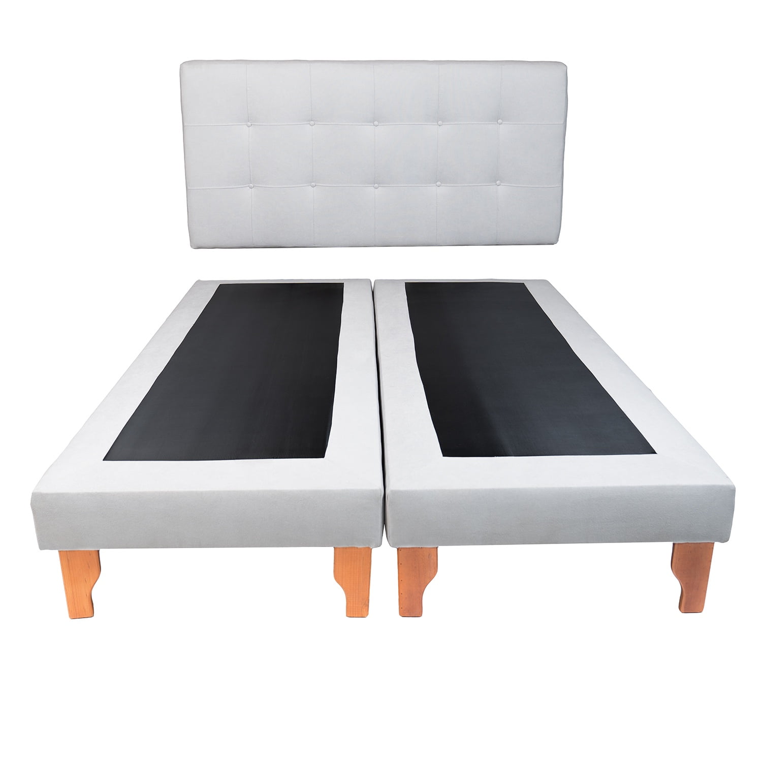 Muebles New - Base Con Respaldo Super King Gris Lino