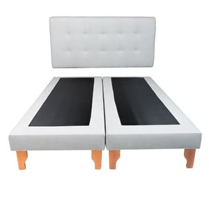 Muebles New - Base Con Respaldo Super King Gris Lino
