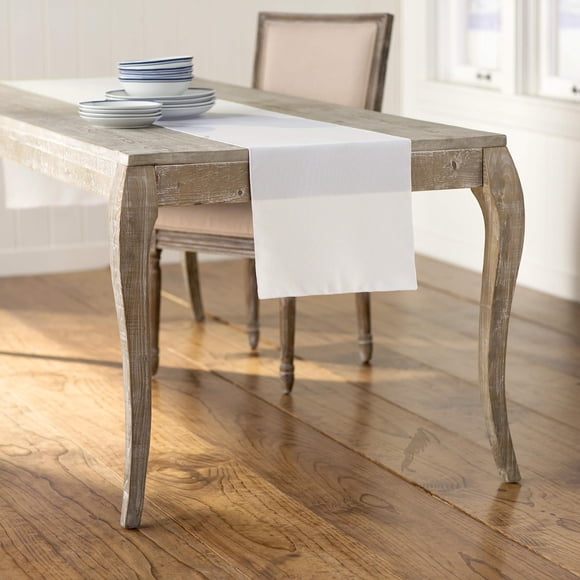 Table Runner LA, popelina de lino y poliéster, 35 x 275 cm, color marfil