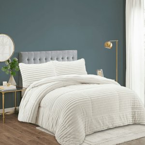 Mundo Shopping - Cobertor Texturizado Con Chiporro Lineas 2 Plazas Color Blanco