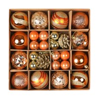 Magideal - 36 Piezas Adornos De Bolas De Navidad, Colgantes Para Árboles Colgantes, Decoraciones Para Árboles De Navidad Para Regalos De Navidad, Fiesta De Compr Naranja