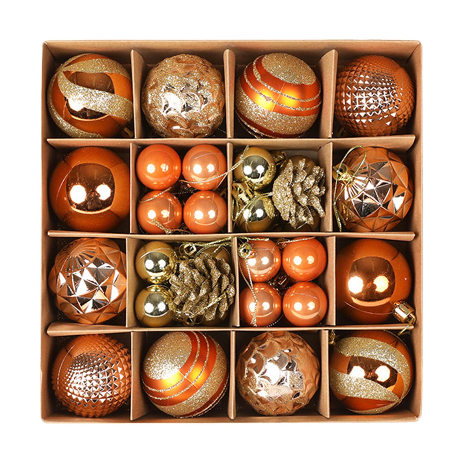 Magideal - 36 Piezas Adornos De Bolas De Navidad, Colgantes Para Árboles Colgantes, Decoraciones Para Árboles De Navidad Para Regalos De Navidad, Fiesta De Compr Naranja