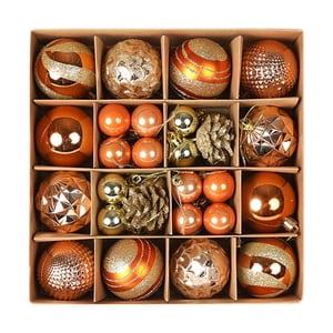 Magideal - 36 Piezas Adornos De Bolas De Navidad, Colgantes Para Árboles Colgantes, Decoraciones Para Árboles De Navidad Para Regalos De Navidad, Fiesta De Compr Naranja