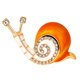 thumbnail image 3 of linda esmalte de color naranja rhinestone crystal snail broche pin joyas de dibujos animados, 3 of 5