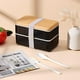 thumbnail image 5 of Lonchera Bento Box para adultos, con compartimentos (1,2 litros), apilable, rectangular, con juego de utensilios, a prueba de fugas, apta para microondas y lavavajillas., 5 of 6