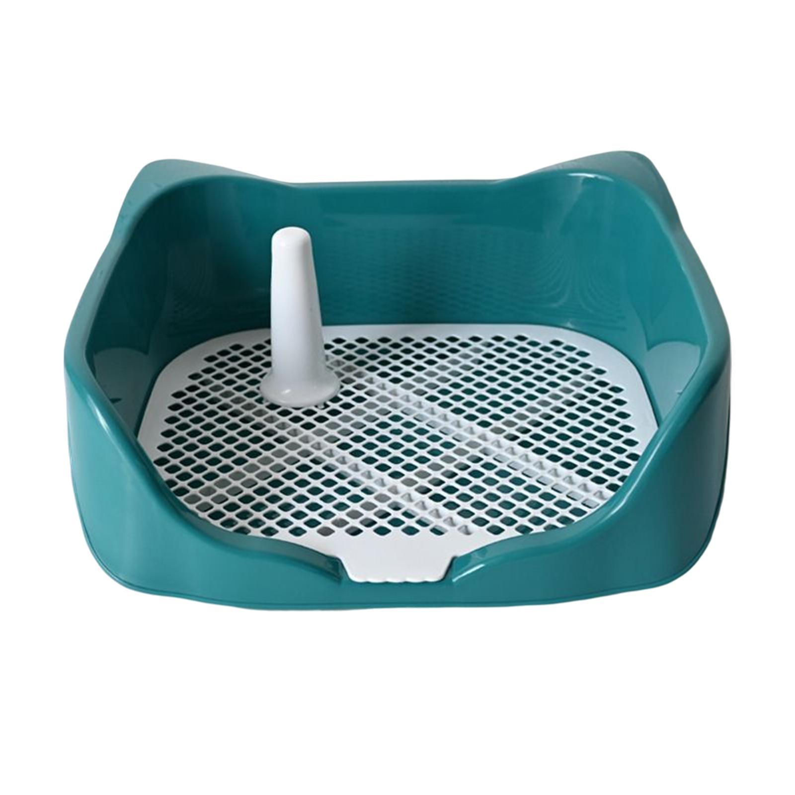 Magideal - Bandeja De Entrenamiento Para Perros Cachorros, Inodoro Con Poste Extraíble, Tamaño 40x36x14cm Para Jaula De Mascotas, Baño, Balcón, Pasillo, Inodoro Verde