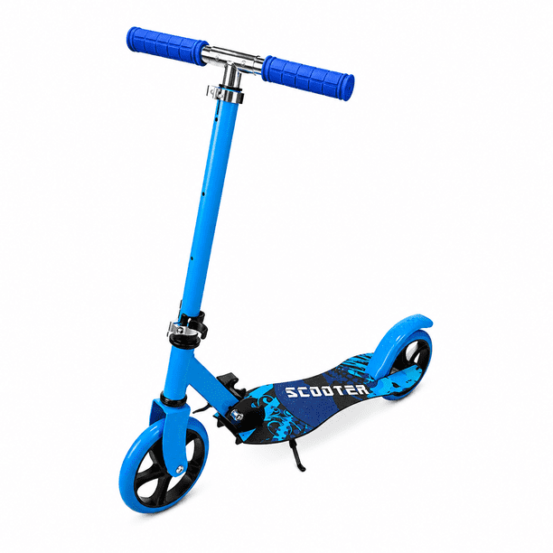 Scooter Infantil Ajustable Y Plegable Ruedas Grandes De Pu Azul