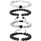 thumbnail image 1 of Pulsera de howlita de 4 piezas, pulsera difusora de piedra de lava, pulsera para parejas, juego de pulseras de aroalfombraterapia para aceites esenciales, 1 of 7
