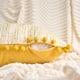 thumbnail image 3 of REGALWOVEN Paquete de 2 fundas de cojín de chenilla, fundas de almohada decorativas boho con pompones para sofá de sala de estar estilo rústico amarillo 18" x 18", 3 of 6