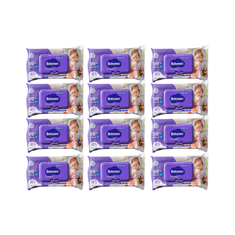 12 Paquetes Toallitas Humedas Babysec Hipoalergenicas Aloe Vera 540 Unidades