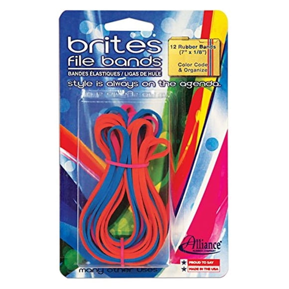 Bandas Elásticas Alliance 07750, Sin Látex, 7"x0,3 cm, Paquete de 12