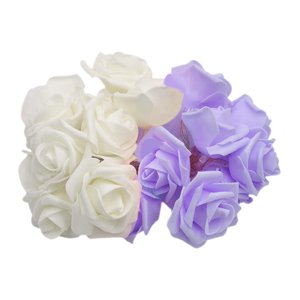 Magideal - Cadena De 20 Luces Led De Flores Románticas, Lámparas Coloridas Para Interiores Y Exteriores, Luces Led De Flores Rosas Para Decoración De Habitación, , Violeta Blanco