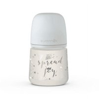 Suavinex - Mamadera Gris Spread Joy De 150Ml Con Tetina Fisiologica Sx Pro Flujo Lento +0 Meses