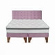 thumbnail image 1 of Cama Europea Stella 2 Plazas + Respaldo Capitoné Madera Rosada, 1 of 3