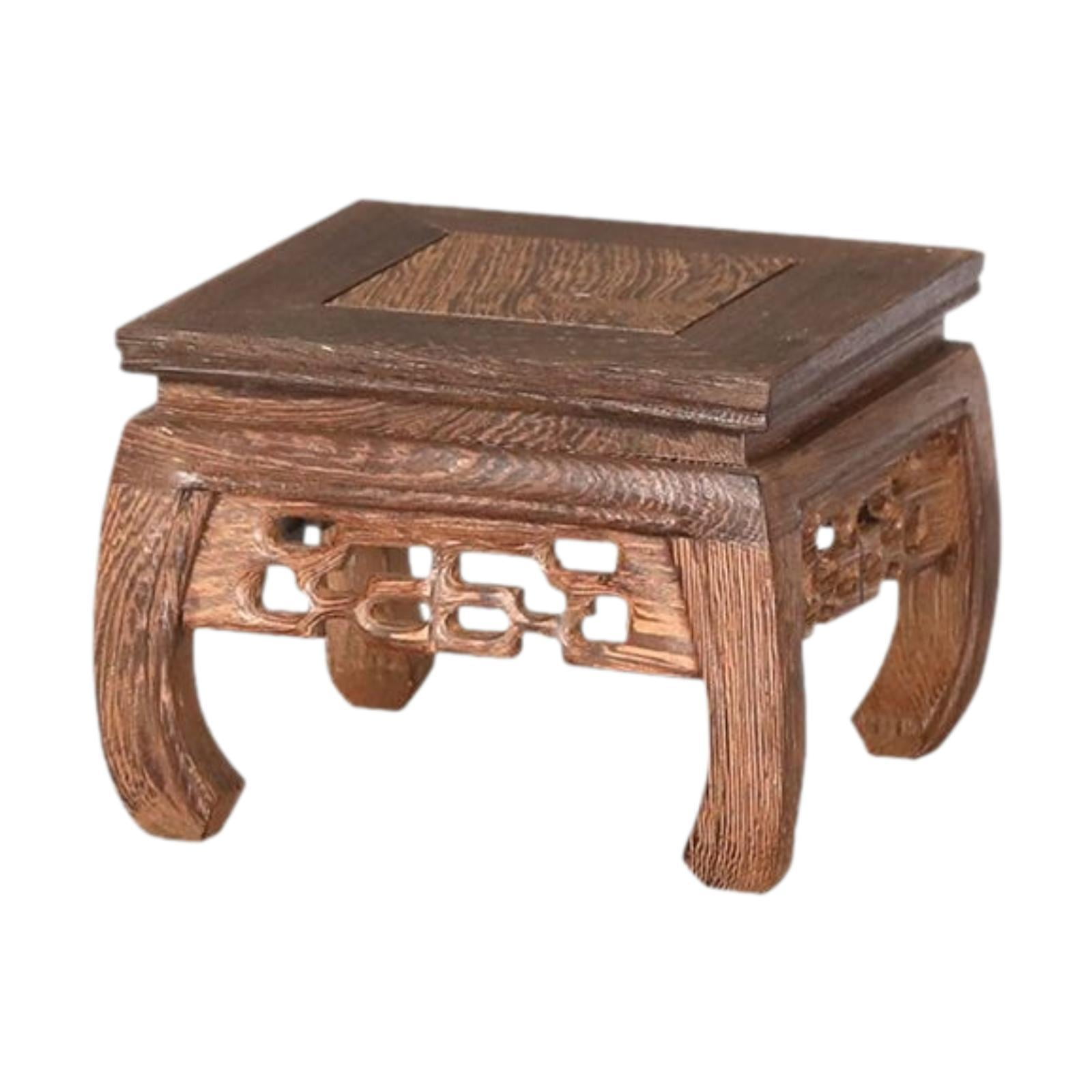 Magideal - Vasador De Madera Ratch Sporter De Planta De Planta Retro Joyería Retiser Base De Exhibición De Madera Para El Patio Balcón De Jardín Figura De Patio 13.5cmx13.5cmx9cm