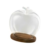 Magideal - Cúpula De Vidrio Transparente Con Base De Madera, Artesanía Floral Decorativa De Bricolaje, Exhibición De Mesa, Diámetro 3.5 Pulgadas, Para Decoración Café