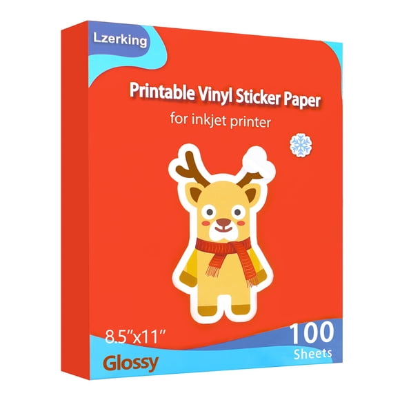 Impresora de inyección de tinta Lzerking de papel adhesivo de vinilo imprimible, 100 hojas