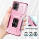 thumbnail image 4 of Funda Armada para Motorola Moto G Power 2023 con Tapa Deslizante y Soporte Magnético Giratorio Rosa, 4 of 5