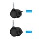 thumbnail image 5 of Uxcell 1.2" Ruedas Giratorias de Vástago Insertadas 6Pcs Nylon 360 Grados Ruedas Giratorias de Vástago con Freno para Reemplazo de Muebles Negro, 5 of 7