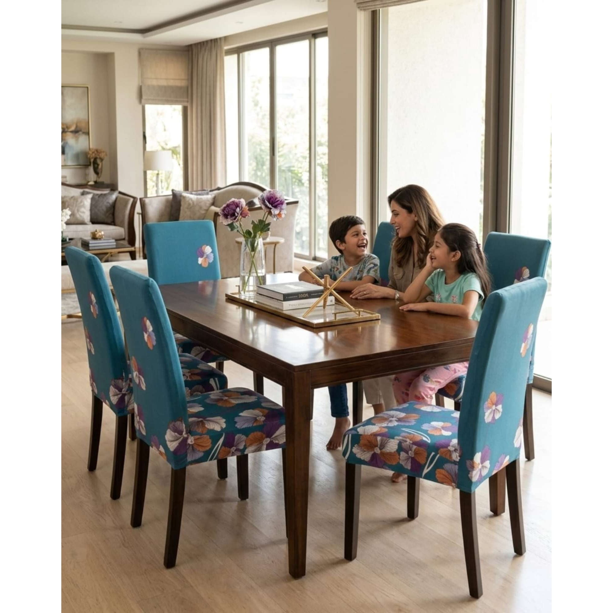 Mylhogar - Pack De 6 Fundas Elasticas Para Sillas Con Diseño Moderno