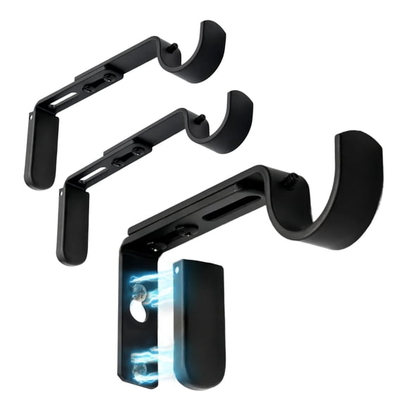 Juego de 3 Soportes para Cortinas A Key Tech 13 cm Negro