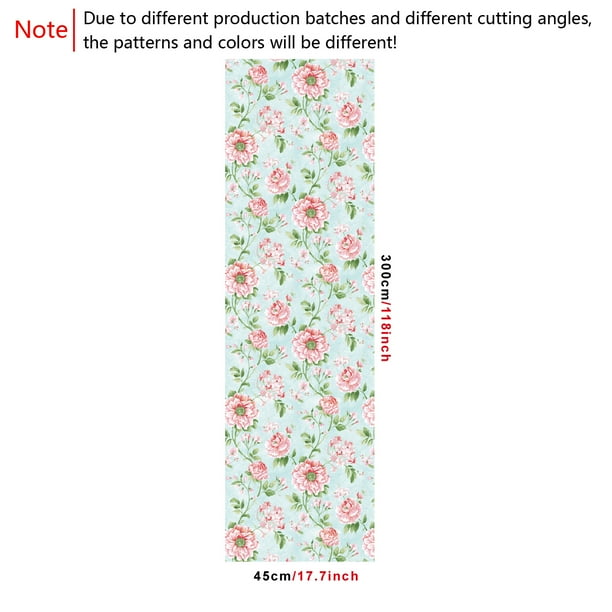 1 Roll Pink Flowers And Leaves Pastoral Rustic Removable Wallpaper Waterproof Peel And Stick Wallpaper Refrigerator Speaker Dryer Cabinet Oven Appliance Furniture Renovation Room Kitchen Background W