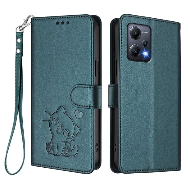 Funda Billetera Magnética para Xiaomi POCO X5, Verde Oscuro