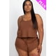 thumbnail image 5 of Conjunto de Top de Tirantes y Shorts en Tejido de Canalé de Talla Grande, 5 of 11