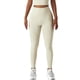 thumbnail image 1 of Pantalones de yoga de cintura alta para mujer, leggings elásticos con control de abdomen y levantamiento de cadera con bolsillo para ciclismo y correr, color crema S, 1 of 6