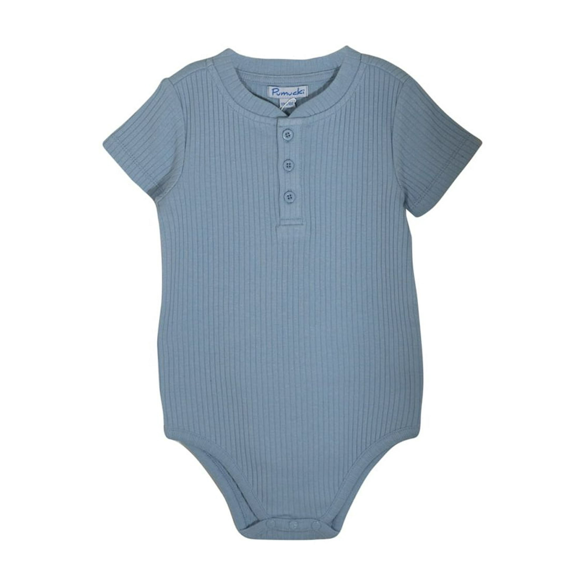 Pumucki - Body Acanalado Celeste Talla 18-24 Meses