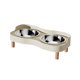 thumbnail image 3 of Comederos Elevados Para Gatos Con Dos Cuencos De Acero Inoxidable Para Cachorros Y Animales Peque?os, Color Beige Y Blanco, 3 of 5