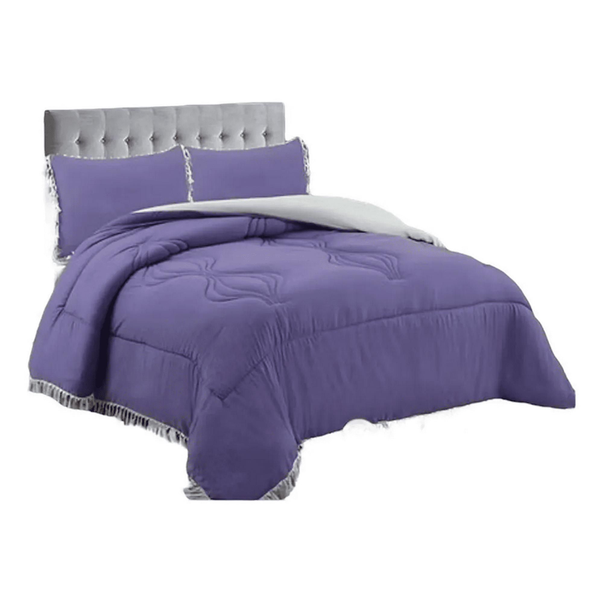 Genérico - Cobertor Invierno Chiporro Pompón Lila 2 Plazas