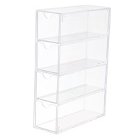 Magideal - Organizador De Maquillaje, 4 Cajones, Soporte Acrílico, Bandeja, Contenedor, Estante De Escritorio Cosmético Para Pintalabios, Gafas Para