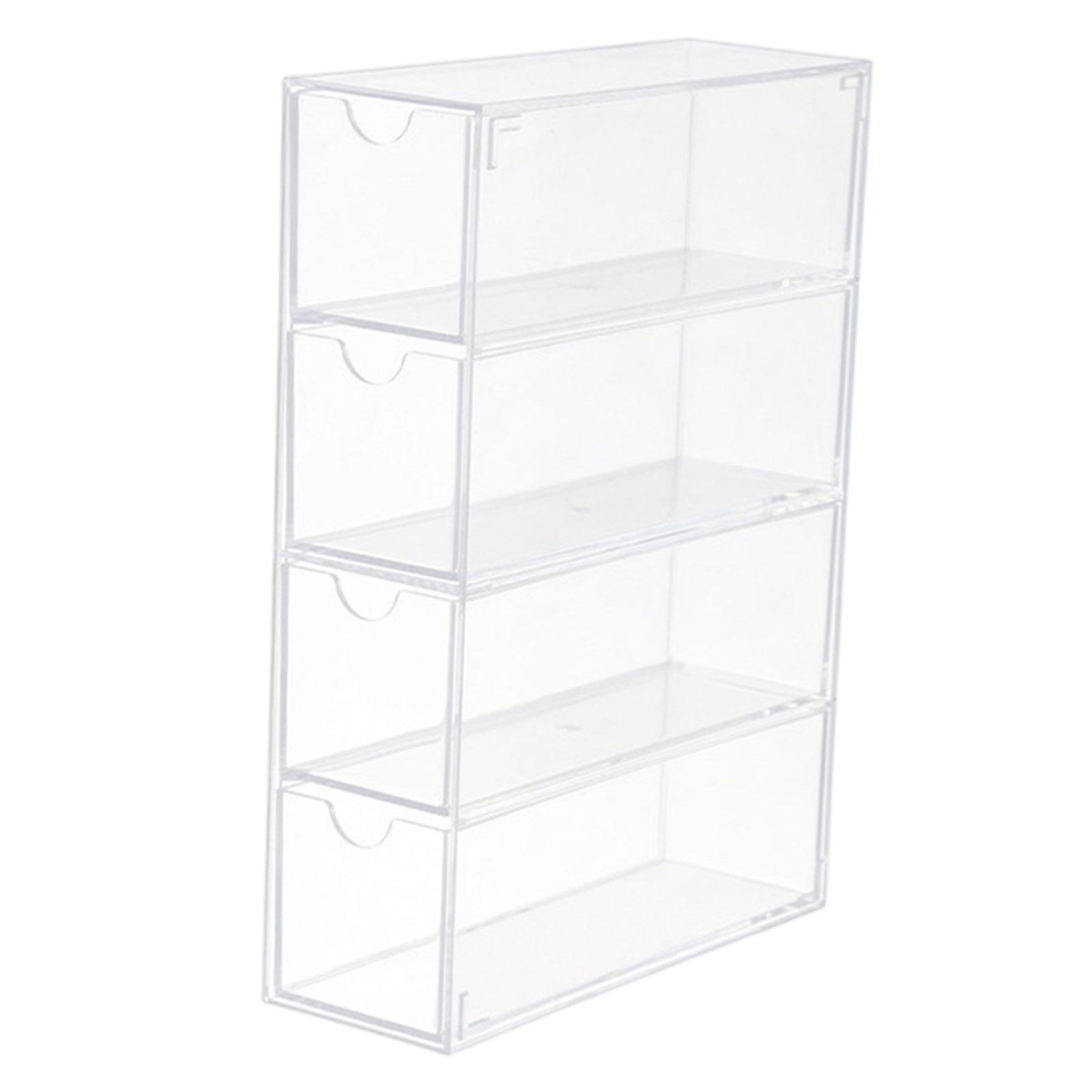 Magideal - Organizador De Maquillaje, 4 Cajones, Soporte Acrílico, Bandeja, Contenedor, Estante De Escritorio Cosmético Para Pintalabios, Gafas Para