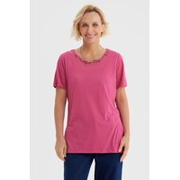Fashionspark - Polera Mujer Detalle Cuello Magenta