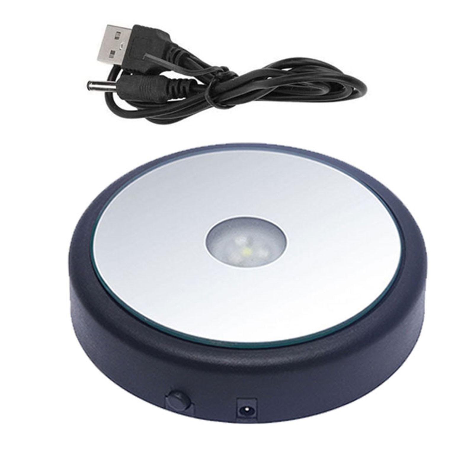 Magideal - Base De Pantalla Led, Base De Luz, Soporte De Exhibición Redondo Iluminado, Soporte De Pantalla Led, Base De Luz Led Colorida, Para Estatuas De Joyerí Negro
