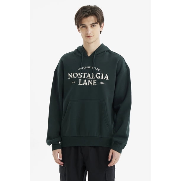 Polerón Hombre Hoodie Print Frontal Verde