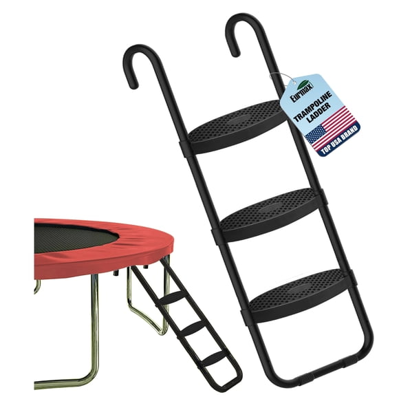 Escalera Para Trampolín Eurmax De 3 Peldaños De Acero Resistente A Los Rayos Uv