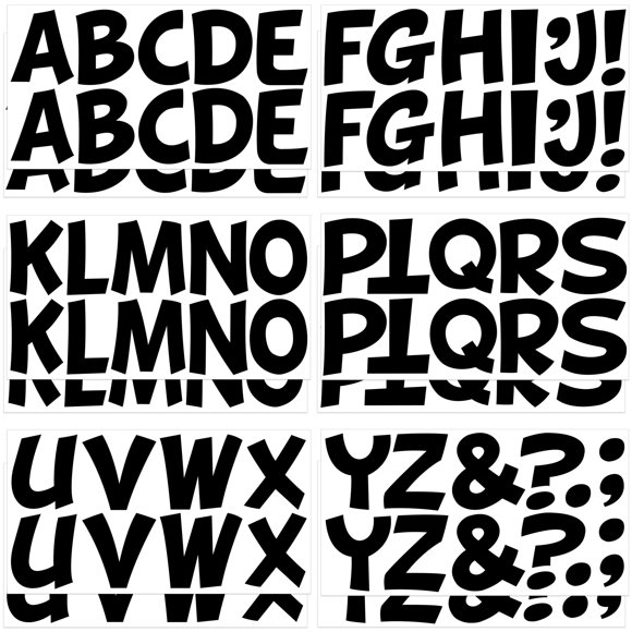 Pegatinas de letras Auteard 6,35 cm 132 piezas negras