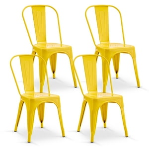 Novahus - Pack De 4 Silla Metal Tolix Amarillo