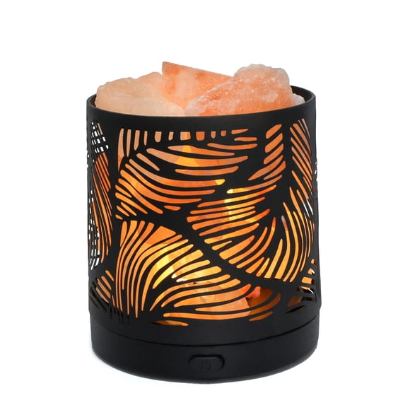 Lámpara de sal del Himalaya SUNYA, de metal, con 5 bombillas LED, color rosa