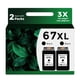 thumbnail image 1 of Cartucho de tinta Ankink remanufacturado HP 67XL negro (paquete de 2), 1 of 6