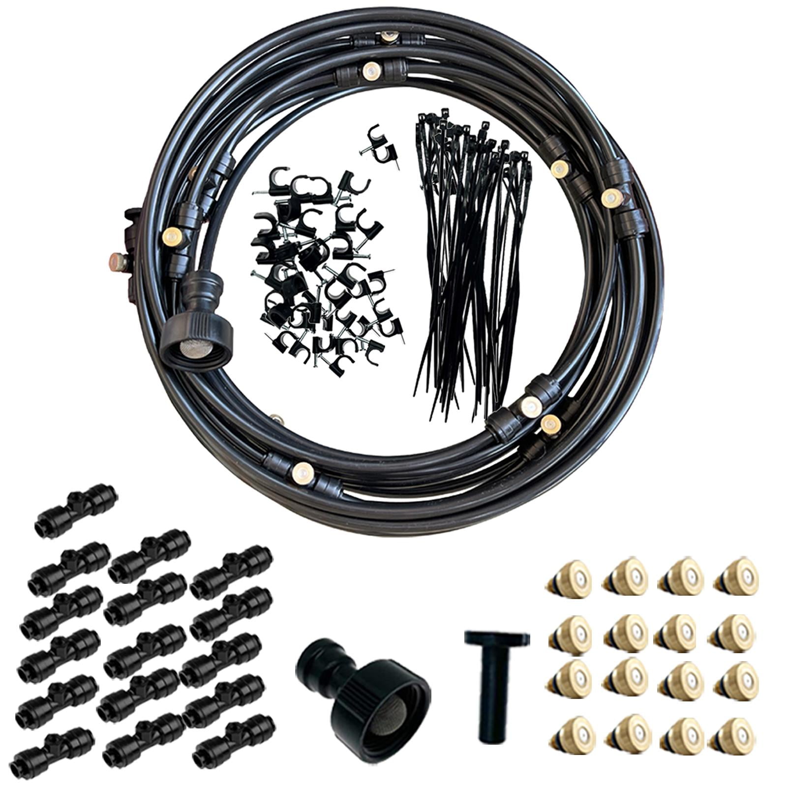 Ioensy - Sistema De Enfriamiento Por Nebulización Agua Pulverizada Niebla De Enfriamiento Misters Black 12m 116pieces